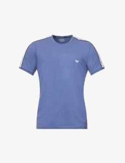 Emporio Armani Branded-tape Regular-fit Stretch-cotton T-shirt