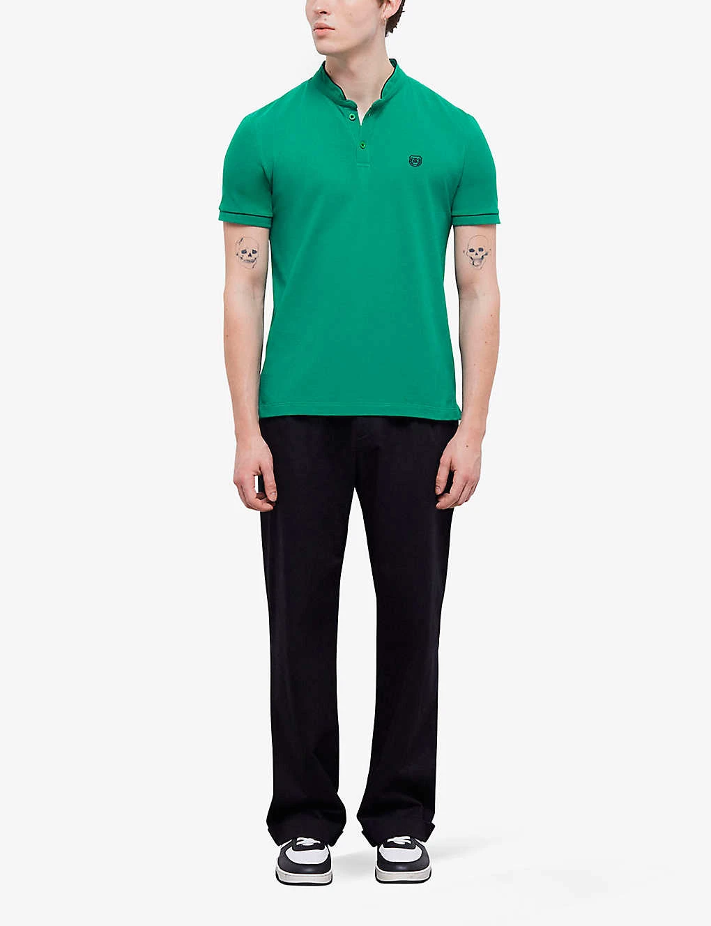 THE KOOPLES Logo-embroidered Stand-collar Cotton-piqué Polo Shirt 4 THE KOOPLES Logo-embroidered Stand-collar Cotton-piqué Polo Shirt - Image 2