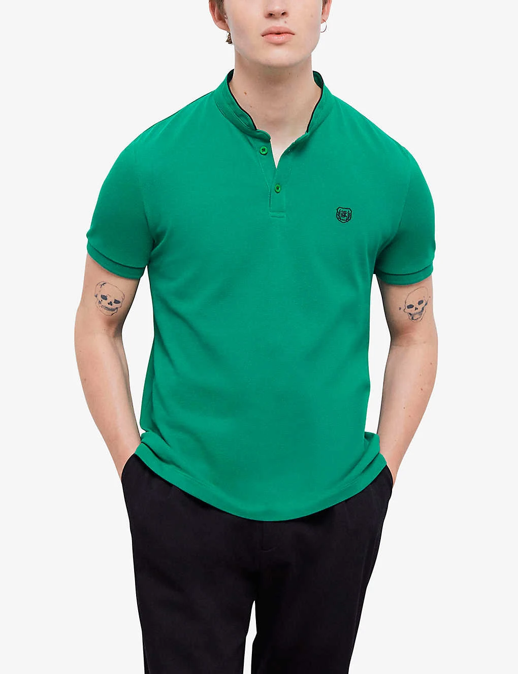 THE KOOPLES Logo-embroidered Stand-collar Cotton-piqué Polo Shirt 5 THE KOOPLES Logo-embroidered Stand-collar Cotton-piqué Polo Shirt - Image 3