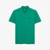 THE KOOPLES Logo-embroidered Stand-collar Cotton-piqué Polo Shirt -Gentlemen Style Shop R04142392 GRN14 M