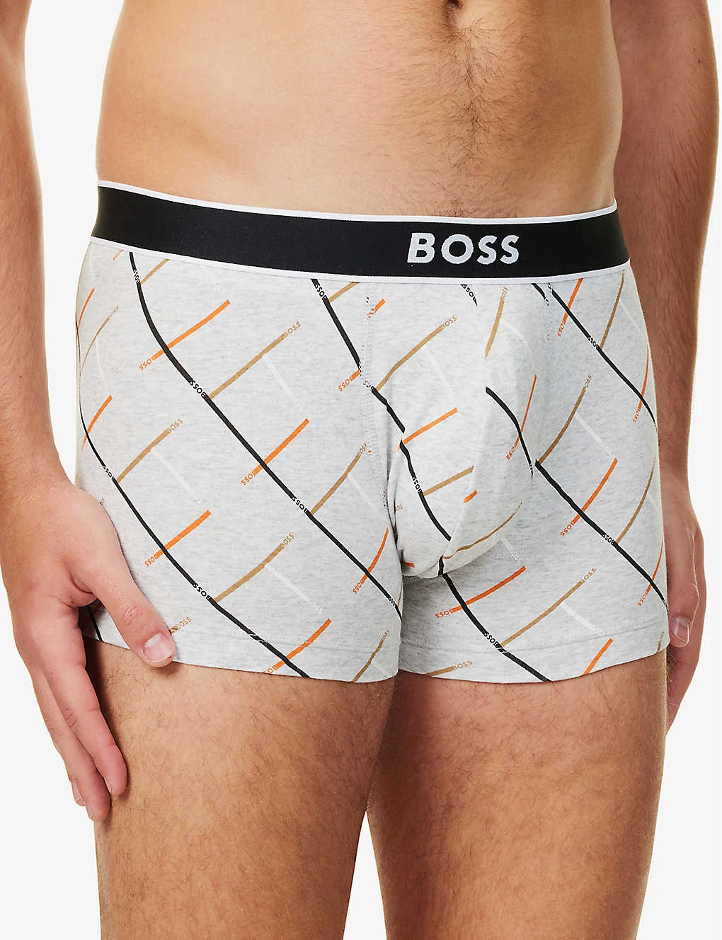 Boss Logo-striped Stretch-cotton Trunks 6 Boss Logo-striped Stretch-cotton Trunks - Image 4