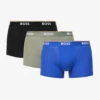 Boss Pack Of Three Branded Striped-waistband Regular-fit Stretch-cotton Trunks 1 Boss Pack Of Three Branded Striped-waistband Regular-fit Stretch-cotton Trunks -Gentlemen Style Shop R04142415 OPENMISCELLANEOUS M