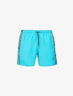 Emporio Armani Logo-print Elasticated-waist Swim Shorts