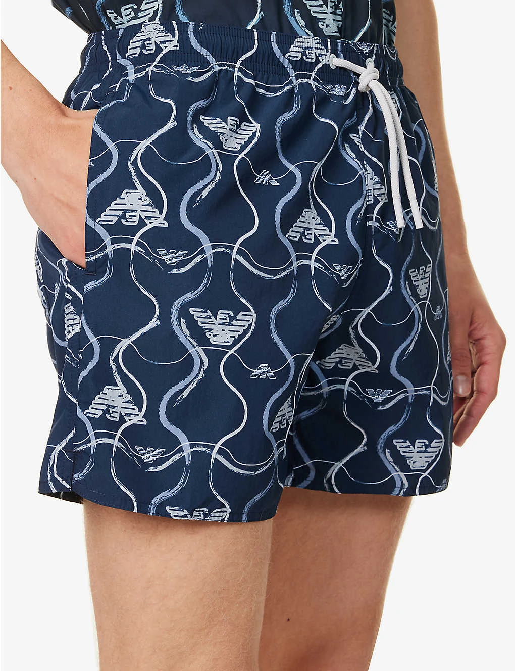Emporio Armani Graphic-print Elasticated-waist Swim Shorts 7 Emporio Armani Graphic-print Elasticated-waist Swim Shorts - Image 5