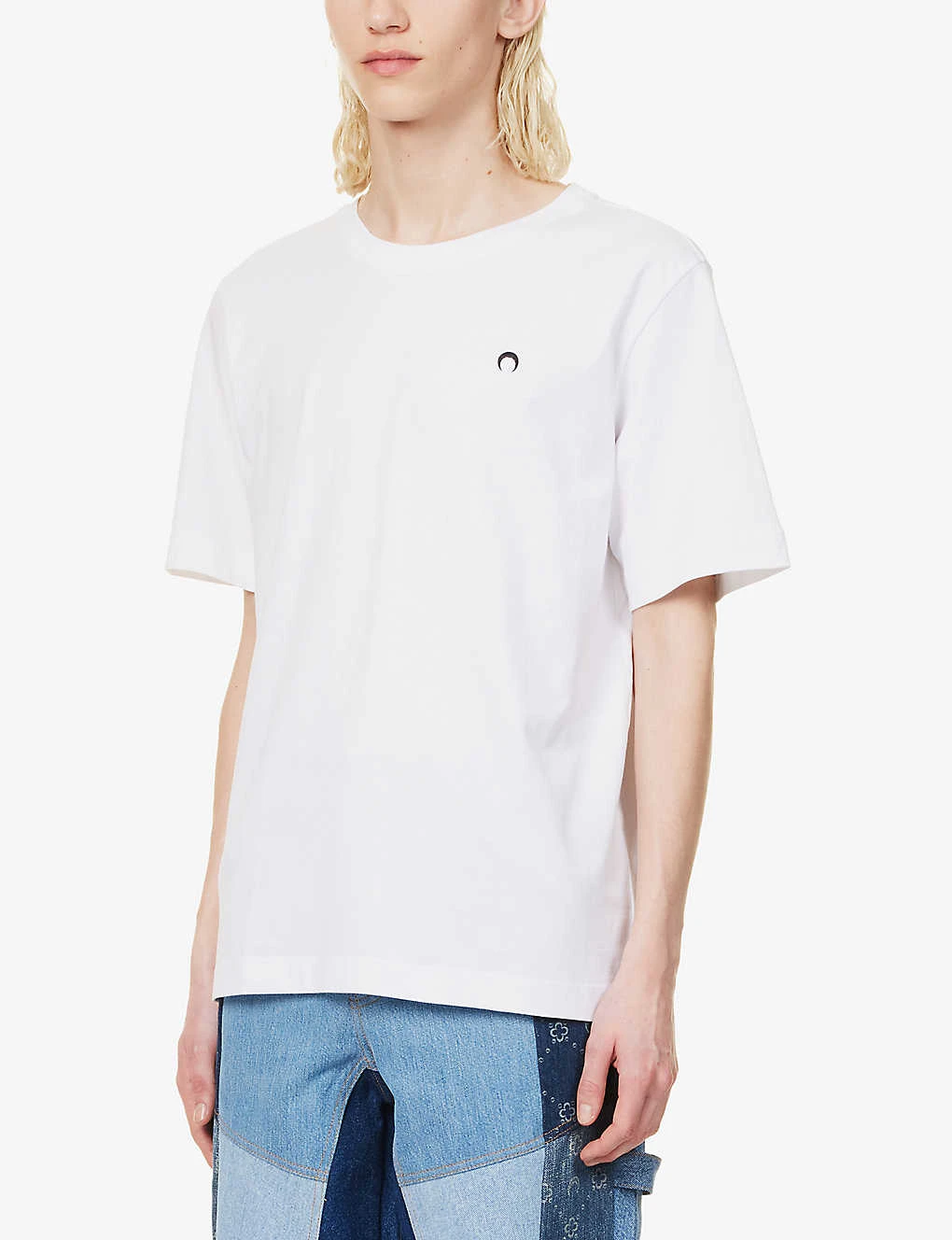 Marine Serre Moon-embroidered Crewneck Regular-fit Cotton-jersey T-shirt 5 Marine Serre Moon-embroidered Crewneck Regular-fit Cotton-jersey T-shirt - Image 3