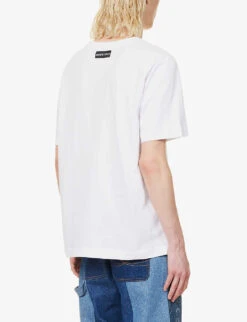 Marine Serre Moon-embroidered Crewneck Regular-fit Cotton-jersey T-shirt 10 Marine Serre Moon-embroidered Crewneck Regular-fit Cotton-jersey T-shirt -Gentlemen Style Shop R04143626 WHITE ALT03