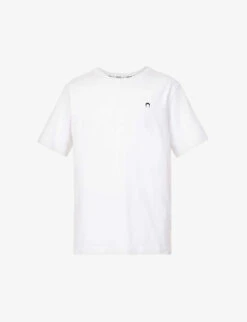 Marine Serre Moon-embroidered Crewneck Regular-fit Cotton-jersey T-shirt