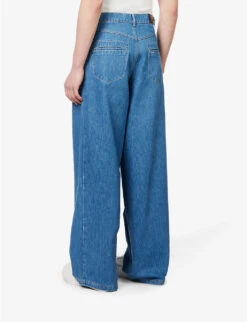 Shift Wide-leg Relaxed-fit Recycled Denim And Polyester–blend Jeans -Gentlemen Style Shop R04144199 WASHEDOUTBLUE ALT03