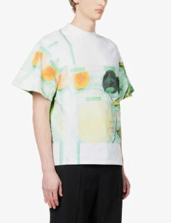 Hard Food Graphic-print Cotton-blend T-shirt 9 Hard Food Graphic-print Cotton-blend T-shirt -Gentlemen Style Shop R04144205 LIGHTBLUEGREENYELLOW ALT02