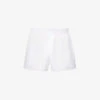 Elasticated-waist Slim-fit Woven Boxer Shorts -Gentlemen Style Shop R04144739 WHITE M
