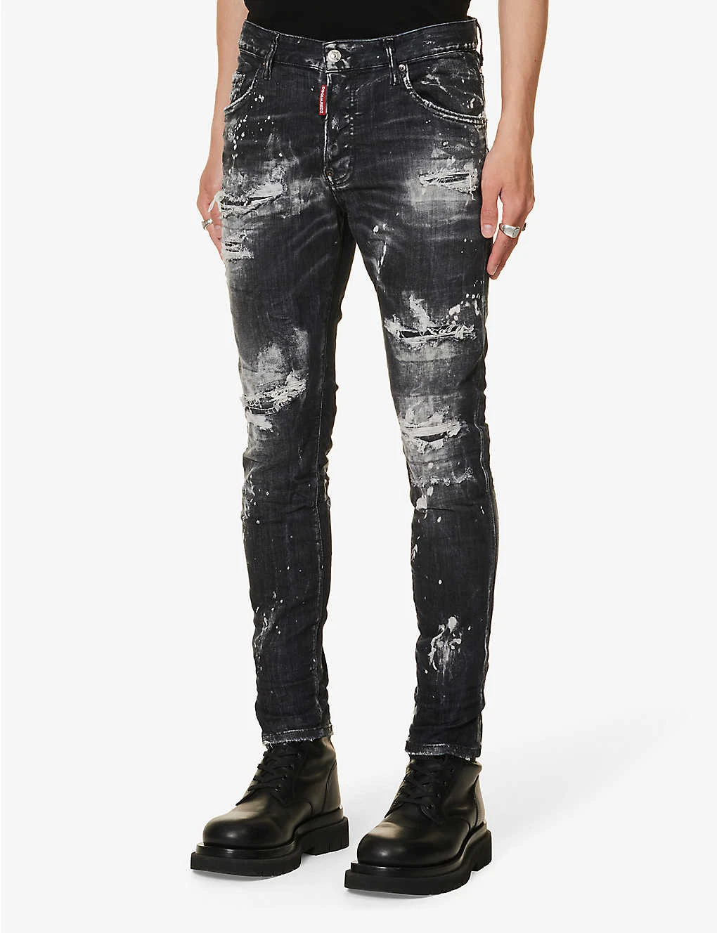 DSQUARED2 Skater Paint-print Slim-fit Stretch-cotton Blend Denim Jeans 5 DSQUARED2 Skater Paint-print Slim-fit Stretch-cotton Blend Denim Jeans - Image 3