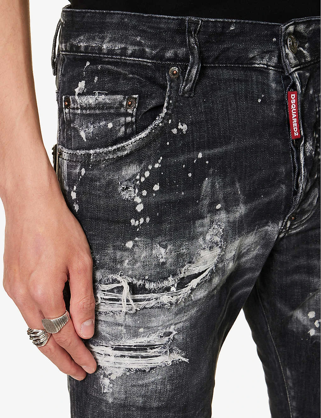 DSQUARED2 Skater Paint-print Slim-fit Stretch-cotton Blend Denim Jeans 8 DSQUARED2 Skater Paint-print Slim-fit Stretch-cotton Blend Denim Jeans - Image 6