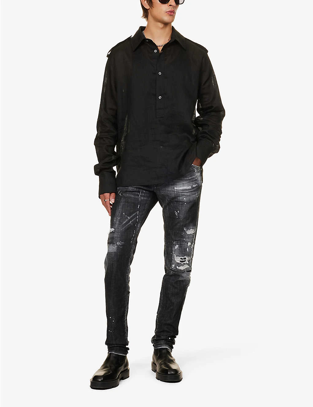 DSQUARED2 Cool Guy Distressed Tapered-leg Mid-rise Stretch-denim Jeans 4 DSQUARED2 Cool Guy Distressed Tapered-leg Mid-rise Stretch-denim Jeans - Image 2
