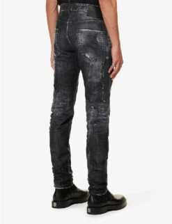 DSQUARED2 Cool Guy Distressed Tapered-leg Mid-rise Stretch-denim Jeans 12 DSQUARED2 Cool Guy Distressed Tapered-leg Mid-rise Stretch-denim Jeans -Gentlemen Style Shop R04145489 BLACK ALT03