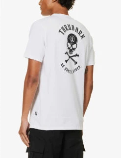 NQG Skull-print Organic Cotton-jersey T-shirt -Gentlemen Style Shop R04145634 WHITE ALT03