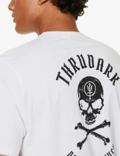 NQG Skull-print Organic Cotton-jersey T-shirt -Gentlemen Style Shop R04145634 WHITE ALT04