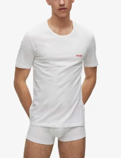 Hugo Pack Of Three Logo-print Regular-fit Cotton-jersey T-shirts 9 Hugo Pack Of Three Logo-print Regular-fit Cotton-jersey T-shirts -Gentlemen Style Shop R04145963 WHITE ALT02