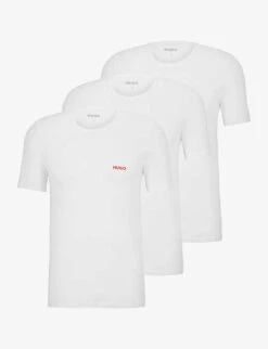 Hugo Pack Of Three Logo-print Regular-fit Cotton-jersey T-shirts