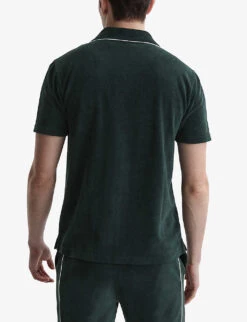 Reiss Defoe Regular-fit Velour Shirt 10 Reiss Defoe Regular-fit Velour Shirt -Gentlemen Style Shop R04146791 DARKGREEN ALT03