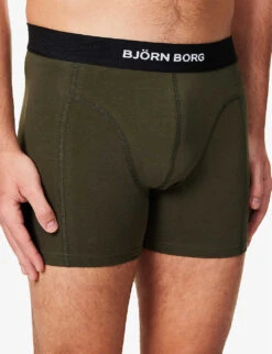 Bjorn Borg Pack Of Three Logo-print Organic Stretch-cotton Boxers -Gentlemen Style Shop R04148077 MIX ALT04