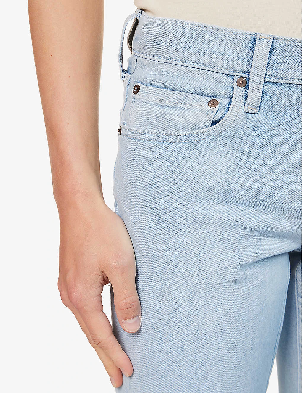 Paige Croft Faded-wash Skinny-fit Stretch-woven Jeans 7 Paige Croft Faded-wash Skinny-fit Stretch-woven Jeans - Image 5