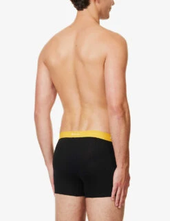 PAUL SMITH Pack Of Seven Logo-waistband Organic Stretch-cotton Trunks -Gentlemen Style Shop R04148415 BLACKS ALT02