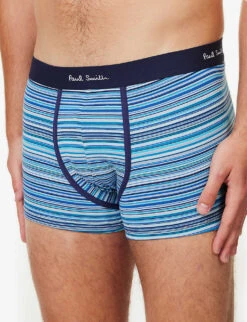 PAUL SMITH Pack Of Three Stripe Stretch Organic-cotton Trunks -Gentlemen Style Shop R04148423 MULTICOLOUR ALT03