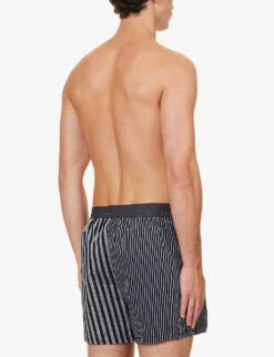PAUL SMITH Striped Mid-rise Woven Boxers 8 PAUL SMITH Striped Mid-rise Woven Boxers -Gentlemen Style Shop R04148427 BLACKS ALT02