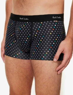 PAUL SMITH Polka-dot Mid-rise Organic Stretch-cotton Trunks 9 PAUL SMITH Polka-dot Mid-rise Organic Stretch-cotton Trunks -Gentlemen Style Shop R04148431 BLACKS ALT03