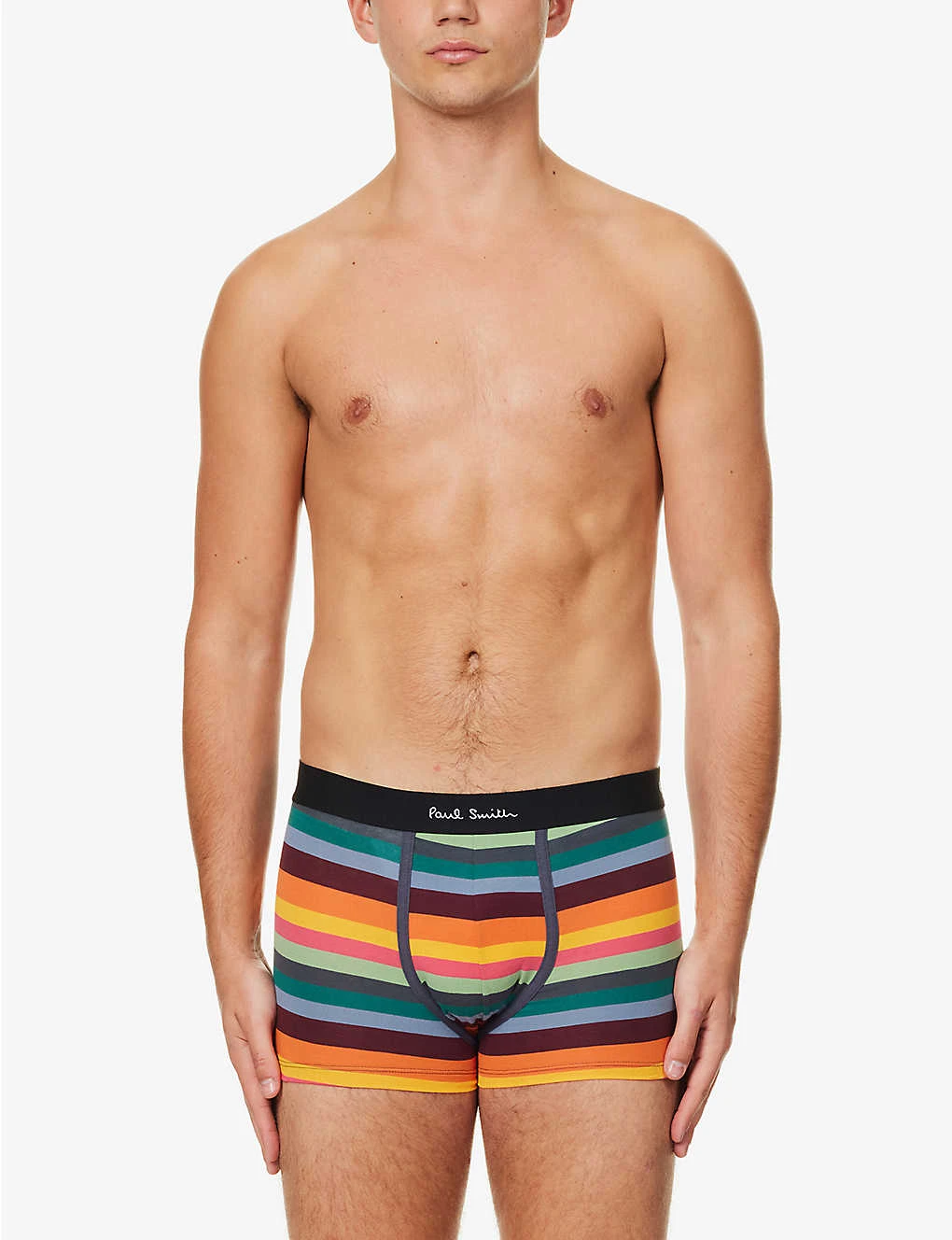 PAUL SMITH Striped Logo-waistband Low-rise Stretch-organic-cotton Trunks 4 PAUL SMITH Striped Logo-waistband Low-rise Stretch-organic-cotton Trunks - Image 2
