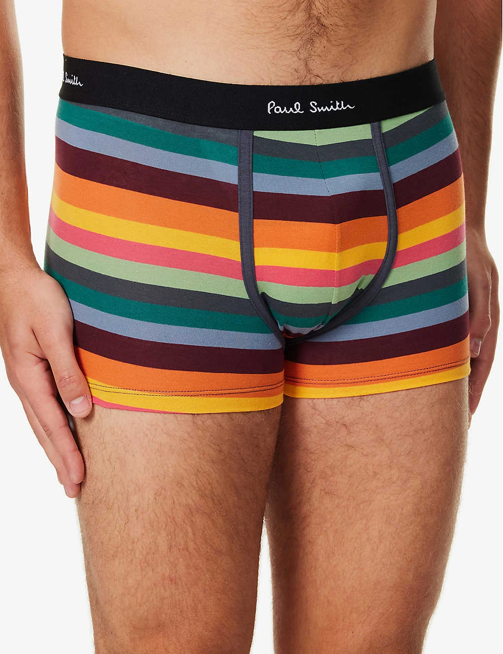 PAUL SMITH Striped Logo-waistband Low-rise Stretch-organic-cotton Trunks 6 PAUL SMITH Striped Logo-waistband Low-rise Stretch-organic-cotton Trunks - Image 4