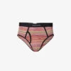 PAUL SMITH Striped Logo-waistband Stretch-organic-cotton Briefs