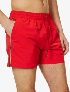PAUL SMITH Artist Stripe Grosgrain-trim Recycled-polyamide Swim Shorts -Gentlemen Style Shop R04148458 REDS ALT04