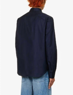 Loewe Anagram-embroidered Regular-fit Cotton-poplin Shirt 10 Loewe Anagram-embroidered Regular-fit Cotton-poplin Shirt -Gentlemen Style Shop R04149846 MIDNIGHTBLUE ALT03