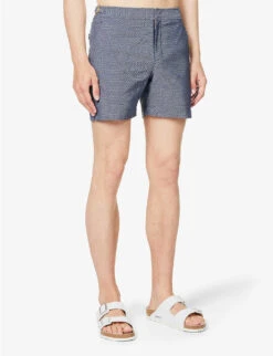 ORLEBAR BROWN Bulldog Geometric-print Regular-fit Woven Swim Shorts -Gentlemen Style Shop R04150079 HONEYCOMB ALT02
