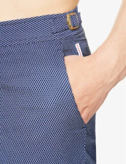 ORLEBAR BROWN Bulldog Geometric-print Regular-fit Woven Swim Shorts -Gentlemen Style Shop R04150079 HONEYCOMB ALT04