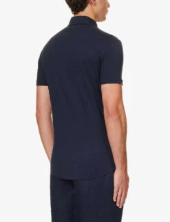 ORLEBAR BROWN Sebastian Short-sleeved Cotton And Silk-blend Polo Shirt -Gentlemen Style Shop R04150132 NIGHTIRIS ALT03