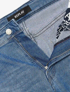 Replay Anbass 573 BIO Regular-fit Tapered-leg Organic Stretch-denim Jeans 15 Replay Anbass 573 BIO Regular-fit Tapered-leg Organic Stretch-denim Jeans -Gentlemen Style Shop R04151304 MEDIUMBLUE ALT06