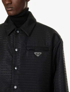 Prada Re-Nylon Brand-plaque Padded Recycled-polyamide Overshirt -Gentlemen Style Shop R04152248 BLACK ALT04