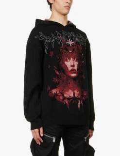 Fantasy Girl Woven Design Cotton Hoody -Gentlemen Style Shop R04152305 BLACK ALT02