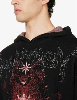 Fantasy Girl Woven Design Cotton Hoody -Gentlemen Style Shop R04152305 BLACK ALT04