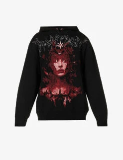 Fantasy Girl Woven Design Cotton Hoody