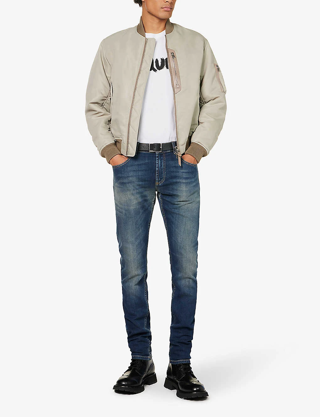 Alexander McQueen Graffiti Brand-embroidered Tapered-leg Regular-fit Stretch-denim Jeans 4 Alexander McQueen Graffiti Brand-embroidered Tapered-leg Regular-fit Stretch-denim Jeans - Image 2