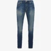 Alexander McQueen Graffiti Brand-embroidered Tapered-leg Regular-fit Stretch-denim Jeans 2 Alexander McQueen Graffiti Brand-embroidered Tapered-leg Regular-fit Stretch-denim Jeans -Gentlemen Style Shop R04153535 BLUEWASHED M