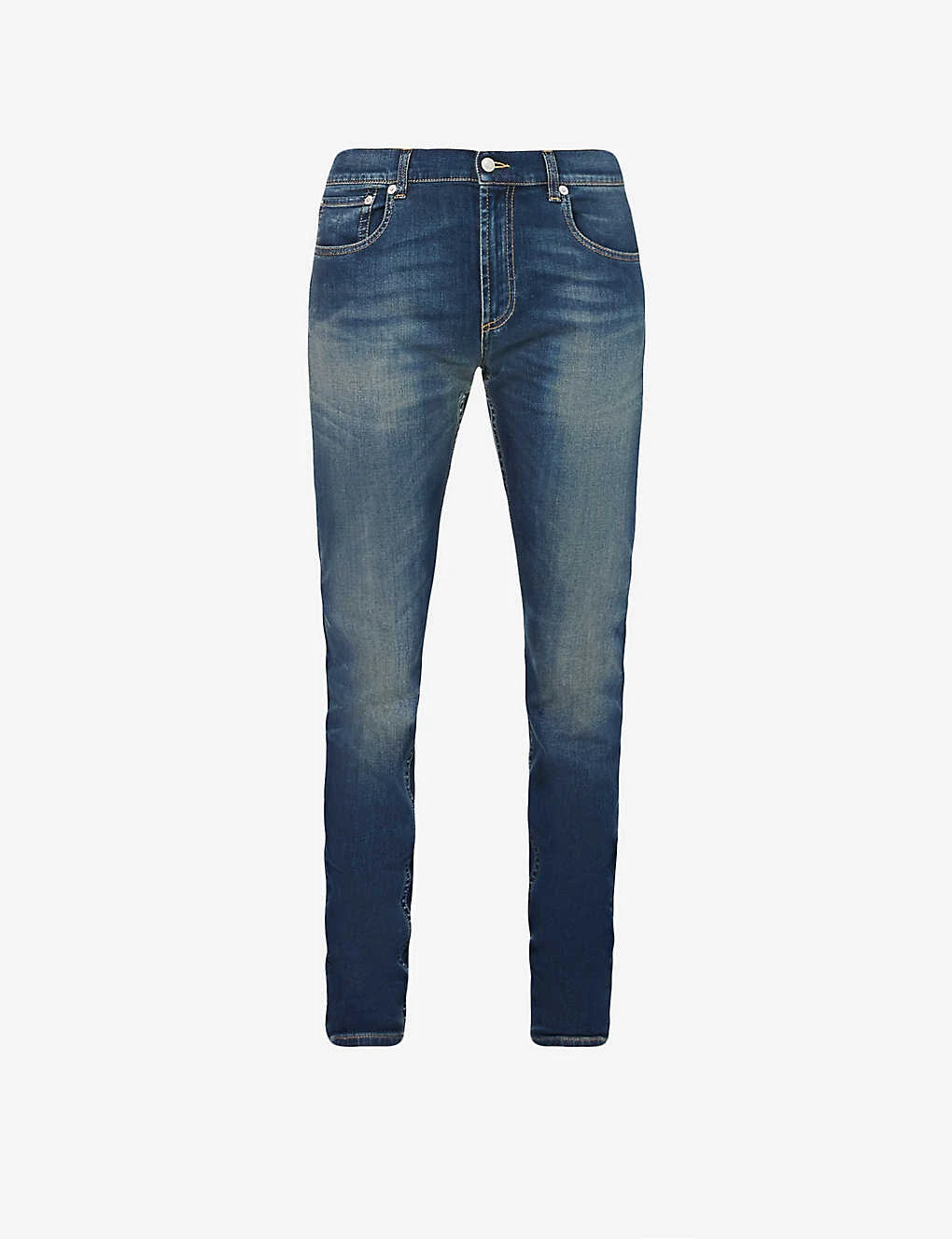 Alexander McQueen Graffiti Brand-embroidered Tapered-leg Regular-fit Stretch-denim Jeans 3 Alexander McQueen Graffiti Brand-embroidered Tapered-leg Regular-fit Stretch-denim Jeans