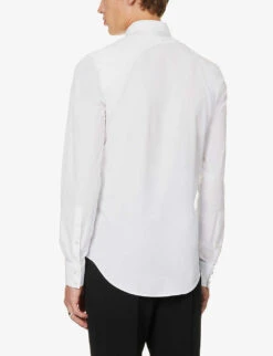 Alexander McQueen Harness Pleated-panel Slim-fit Cotton-poplin Shirt -Gentlemen Style Shop R04153542 WHITE ALT03
