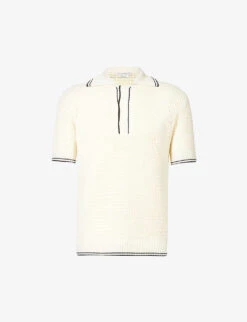 Alexander McQueen Contrast-stripe Relaxed-fit Cotton-knit Polo Shirt