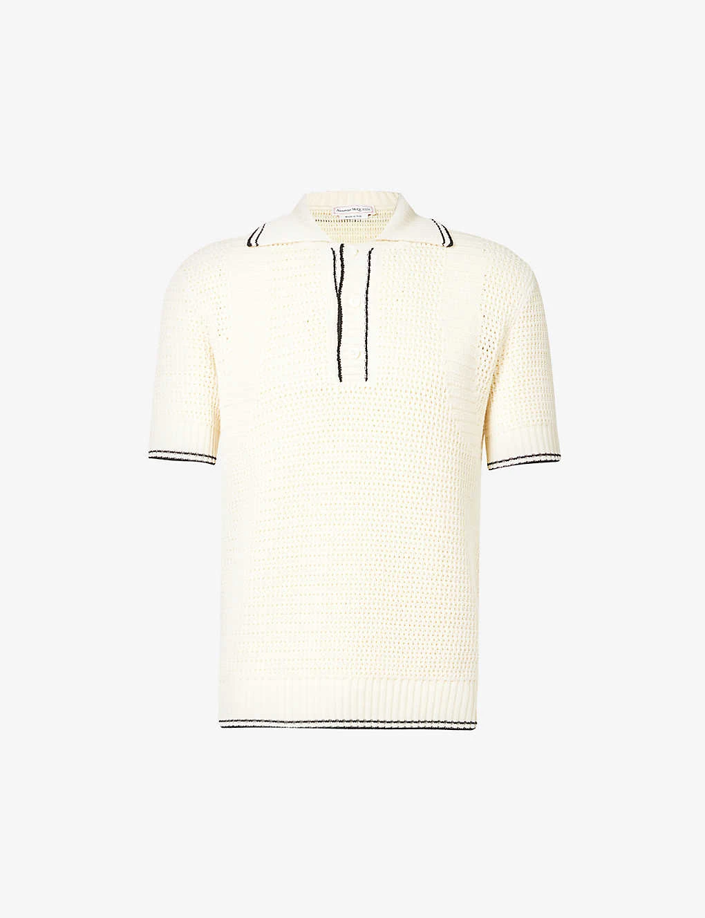 Alexander McQueen Contrast-stripe Relaxed-fit Cotton-knit Polo Shirt 3 Alexander McQueen Contrast-stripe Relaxed-fit Cotton-knit Polo Shirt