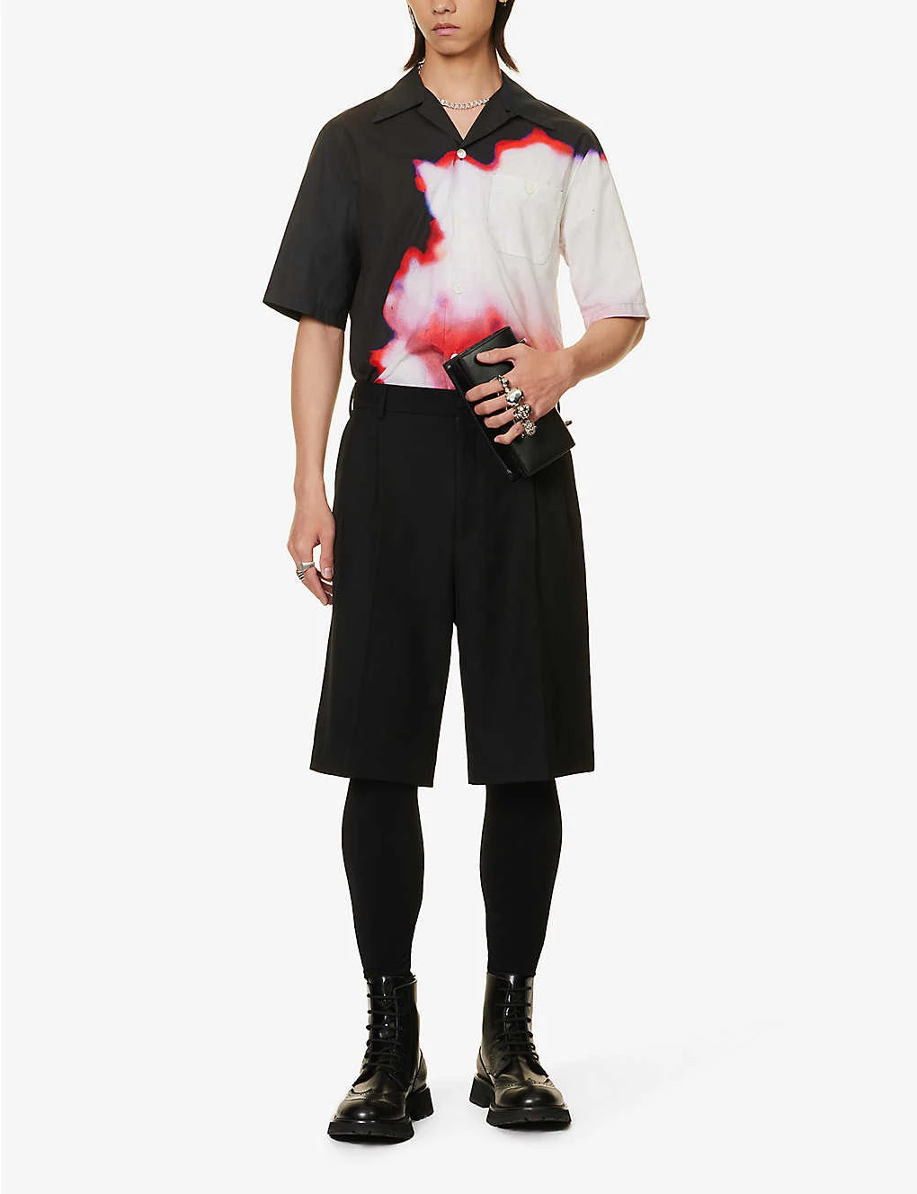 Alexander McQueen Graphic-print Camp-collar Relaxed-fit Cotton-poplin Shirt 4 Alexander McQueen Graphic-print Camp-collar Relaxed-fit Cotton-poplin Shirt - Image 2