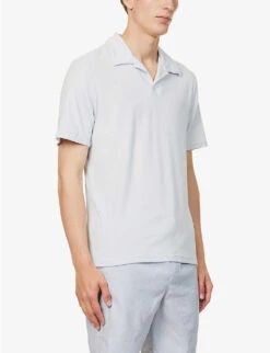 Faustino Terry-textured Cotton-blend Polo Shirt 9 Faustino Terry-textured Cotton-blend Polo Shirt -Gentlemen Style Shop R04153584 HALOGENGREY ALT02